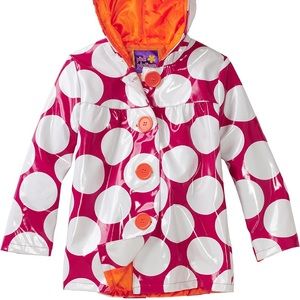 Pink Platinum 3T Raincoat Pink with White Polka Dots